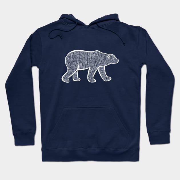 Polar Bear Ink Art - on dark colors Hoodie by Green Paladin